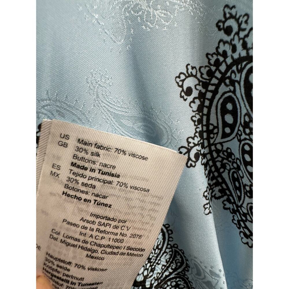 Sandro Paris Printed Silk Beane Jacquard Button Down A Line Midi Dress Classic S - Picture 16 of 16